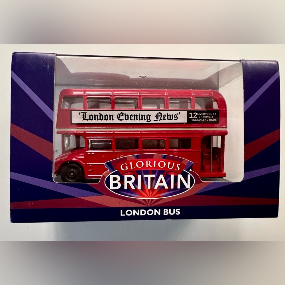 New in Box Red Double Decker UK London Bus Toy